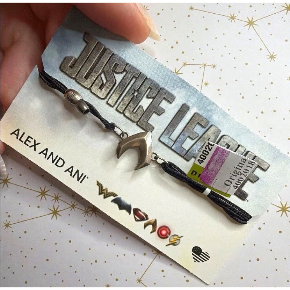 Alex and Ani AquaMan Justice League Adjustable Black Cord Dangle Bracelet